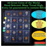 20 Great Coins of the World, hand selected, many t