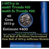 BU Shotgun Jefferson 5c roll, 1973-p 40 pcs Bell T