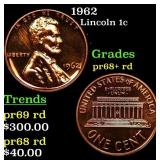 1962 Proof Lincoln Cent 1c Grades Gem++ Proof Red