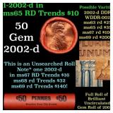 BU Shotgun Lincoln 1c roll, 2002-d 50 pcs Brooklyn