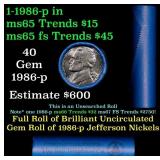 BU Shotgun Jefferson 5c roll, 1986-p 40 pcs Bell T