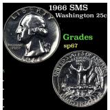 1966 SMS Washington Quarter 25c Grades sp67