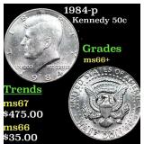 1984-p Kennedy Half Dollar 50c Grades GEM++ Unc