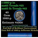 BU Shotgun Jefferson 5c roll, 1980-d 40 pcs Bell T