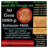 BU Shotgun Lincoln 1c roll, 1980-p 50 pcs Brandt W