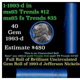 BU Shotgun Jefferson 5c roll, 1993-d 40 pcs Bell T