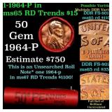 BU Shotgun Lincoln 1c roll, 1964-p 50 pcs Brandt W