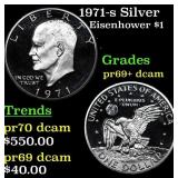 1971-s Silver Proof Eisenhower Dollar 1 Grades GEM