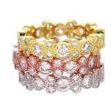 DECADENCE Sterling Silver Tricolor Alternating 2+1