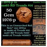 BU Shotgun Lincoln 1c roll, 1976-p 50 pcs Bank Wra