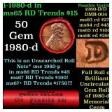 BU Shotgun Lincoln 1c roll, 1980-d 50 pcs Great Co