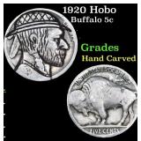 1920 Hobo Buffalo Nickel 5c Grades Hand Carved