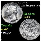 1967-p Washington Quarter 25c Grades GEM+ Unc