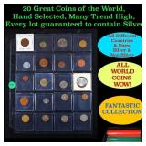 20 Great Coins of the World, hand selected, many t