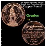 1oz .999 Fine Copper Bullion Round - 2nd Amendment