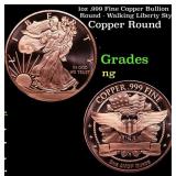 1oz .999 Fine Copper Bullion Round - Walking Liber