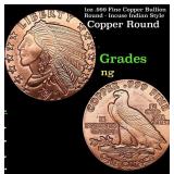 1oz .999 Fine Copper Bullion Round - Incuse Indian