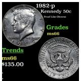 1982-p Kennedy Half Dollar 50c Grades GEM+ Unc