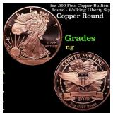1oz .999 Fine Copper Bullion Round - Walking Liber