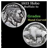 1923 Hobo Buffalo Nickel 5c Grades Hand Carved
