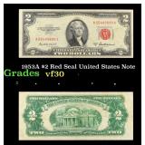 1953A $2 Red Seal United States Note Grades vf++