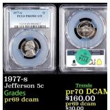 1977-s Proof Jefferson Nickel 5c pr69 dcam PCGS