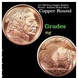 1oz .999 Fine Copper Bullion Round - Buffalo Nicke