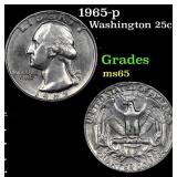 1965-p Washington Quarter 25c Grades GEM Unc