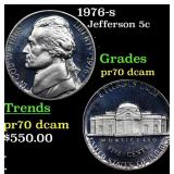 1976-s Proof Jefferson Nickel 5c pr70 dcam SEGS