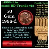 BU Shotgun Lincoln 1c roll, 1983-d 50 pcs Bank Wra