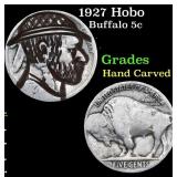 1927 Hobo Buffalo Nickel 5c Grades Hand Carved