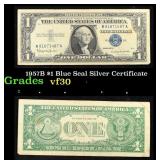 1957B $1 Blue Seal Silver Certificate Grades vf++