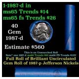 BU Shotgun Jefferson 5c roll, 1987-d 40 pcs Bell T