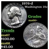 1976-d Washington Quarter 25c Grades GEM++ Unc