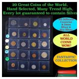 20 Great Coins of the World, hand selected, many t