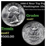 1986-d Washington Quarter Near Top Pop! 25c Graded