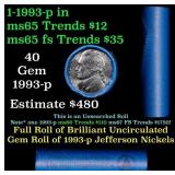 BU Shotgun Jefferson 5c roll, 1993-d 40 pcs Bell T