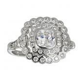 Decadence Sterling SIlver  6mm Cushion Bezel Set H