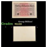 Group of 9 2007-2008 Zimbabwe Hyperinflation Notes