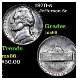 1970-s Jefferson Nickel 5c Grades GEM+ Unc