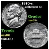 1970-s Jefferson Nickel 5c Grades GEM+ Unc