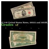 Group of 2 $5 United States Notes, 1953A and 1953B