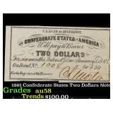 1861 Confederate States Two Dollars Note Grades Ch