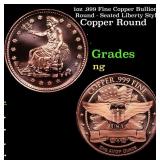 1oz .999 Fine Copper Bullion Round - Seated Libert