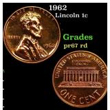 1962 Proof Lincoln Cent 1c Grades Gem++ Proof Red