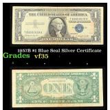 1957B $1 Blue Seal Silver Certificate Grades vf++