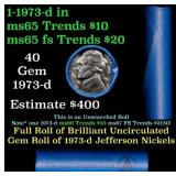 BU Shotgun Jefferson 5c roll, 1973-d 40 pcs Bell T