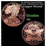 1oz .999 Fine Copper Bullion Round - Walking Liber