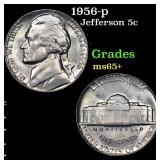 1956-p Jefferson Nickel 5c Grades GEM+ Unc
