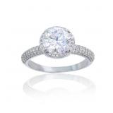 DECADENCE Sterling Silver Rhodium 8.00mm Round Cut